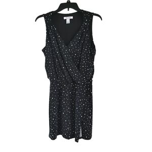 White House Black Market Black Polka Dot Dress Size 6